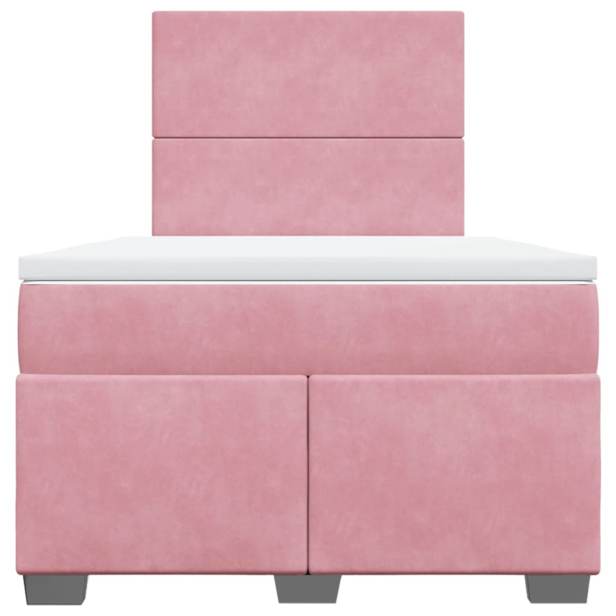 vidaXL Κρεβάτι Boxspring με Στρώμα Ροζ 120x200 εκ. Βελούδινο