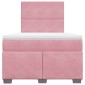 vidaXL Κρεβάτι Boxspring με Στρώμα Ροζ 120x200 εκ. Βελούδινο