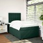 vidaXL Κρεβάτι Boxspring με Στρώμα Σκούρο Πράσινο 120x200εκ. Βελούδινο