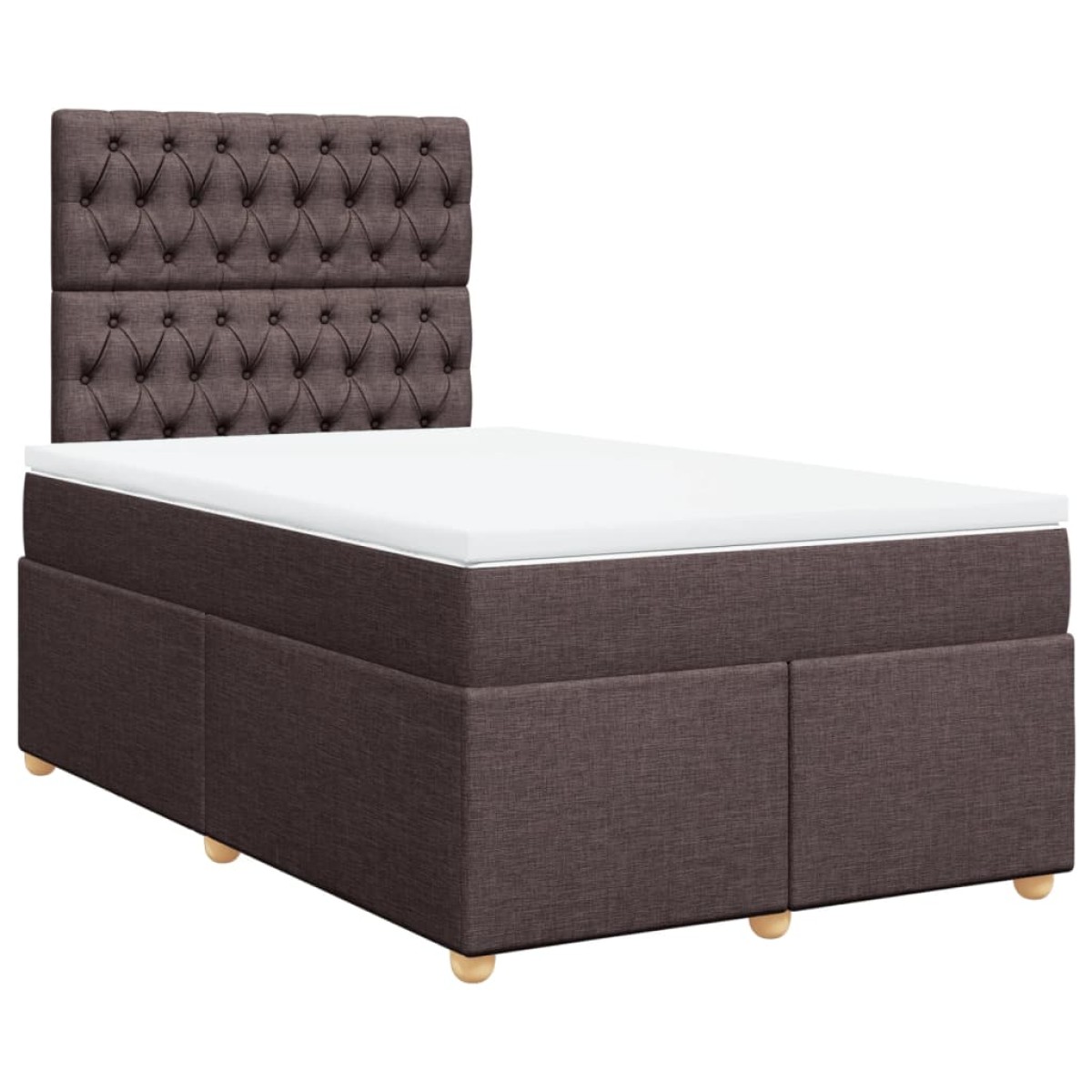 vidaXL Κρεβάτι Boxspring με Στρώμα Σκούρο Καφέ 120x190 εκ Υφασμάτινο