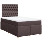 vidaXL Κρεβάτι Boxspring με Στρώμα Σκούρο Καφέ 120x190 εκ Υφασμάτινο