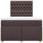 vidaXL Κρεβάτι Boxspring με Στρώμα Σκούρο Καφέ 120x190 εκ Υφασμάτινο