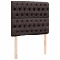 vidaXL Κρεβάτι Boxspring με Στρώμα Σκούρο Καφέ 120x190 εκ Υφασμάτινο