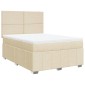 vidaXL Κρεβάτι Boxspring με Στρώμα Κρεμ 140x190 εκ. Υφασμάτινο