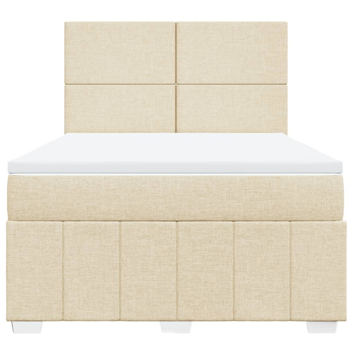 vidaXL Κρεβάτι Boxspring με Στρώμα Κρεμ 140x190 εκ. Υφασμάτινο