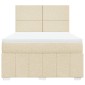 vidaXL Κρεβάτι Boxspring με Στρώμα Κρεμ 140x190 εκ. Υφασμάτινο