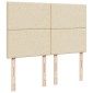 vidaXL Κρεβάτι Boxspring με Στρώμα Κρεμ 140x190 εκ. Υφασμάτινο