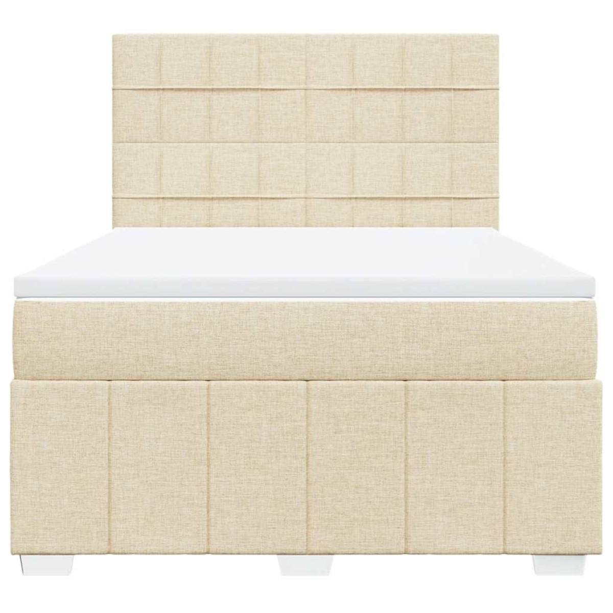 vidaXL Κρεβάτι Boxspring με Στρώμα Κρεμ 140x190 εκ. Υφασμάτινο