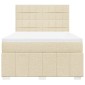 vidaXL Κρεβάτι Boxspring με Στρώμα Κρεμ 140x190 εκ. Υφασμάτινο