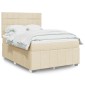 vidaXL Κρεβάτι Boxspring με Στρώμα Κρεμ 140x190 εκ. Υφασμάτινο