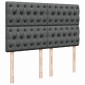 vidaXL Κρεβάτι Boxspring με Στρώμα Σκούρο Γκρι 140x200 εκ Υφασμάτινο