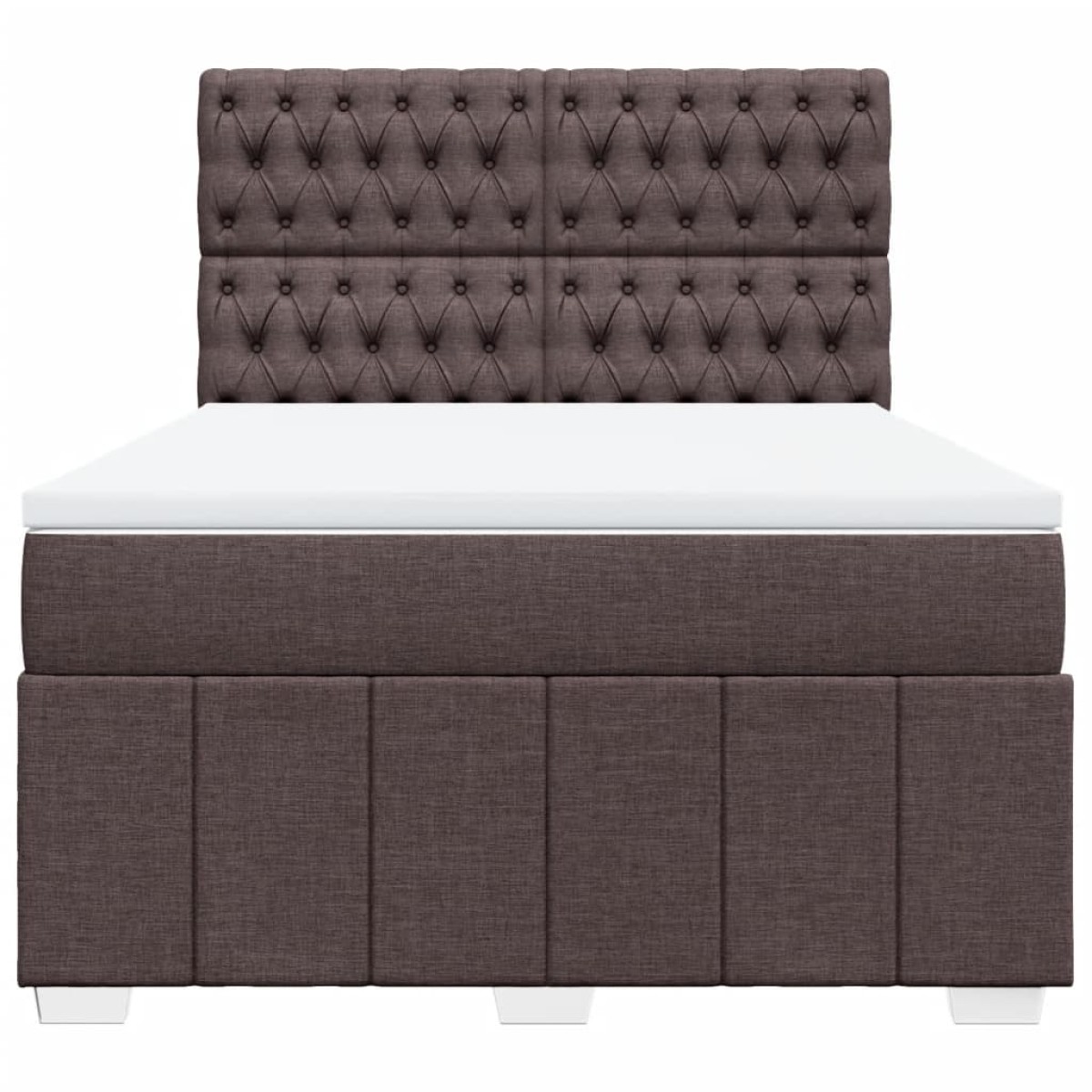 vidaXL Κρεβάτι Boxspring με Στρώμα Σκούρο Καφέ 140x200 εκ Υφασμάτινο
