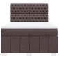 vidaXL Κρεβάτι Boxspring με Στρώμα Σκούρο Καφέ 140x200 εκ Υφασμάτινο