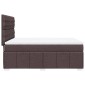 vidaXL Κρεβάτι Boxspring με Στρώμα Σκούρο Καφέ 140x200 εκ Υφασμάτινο