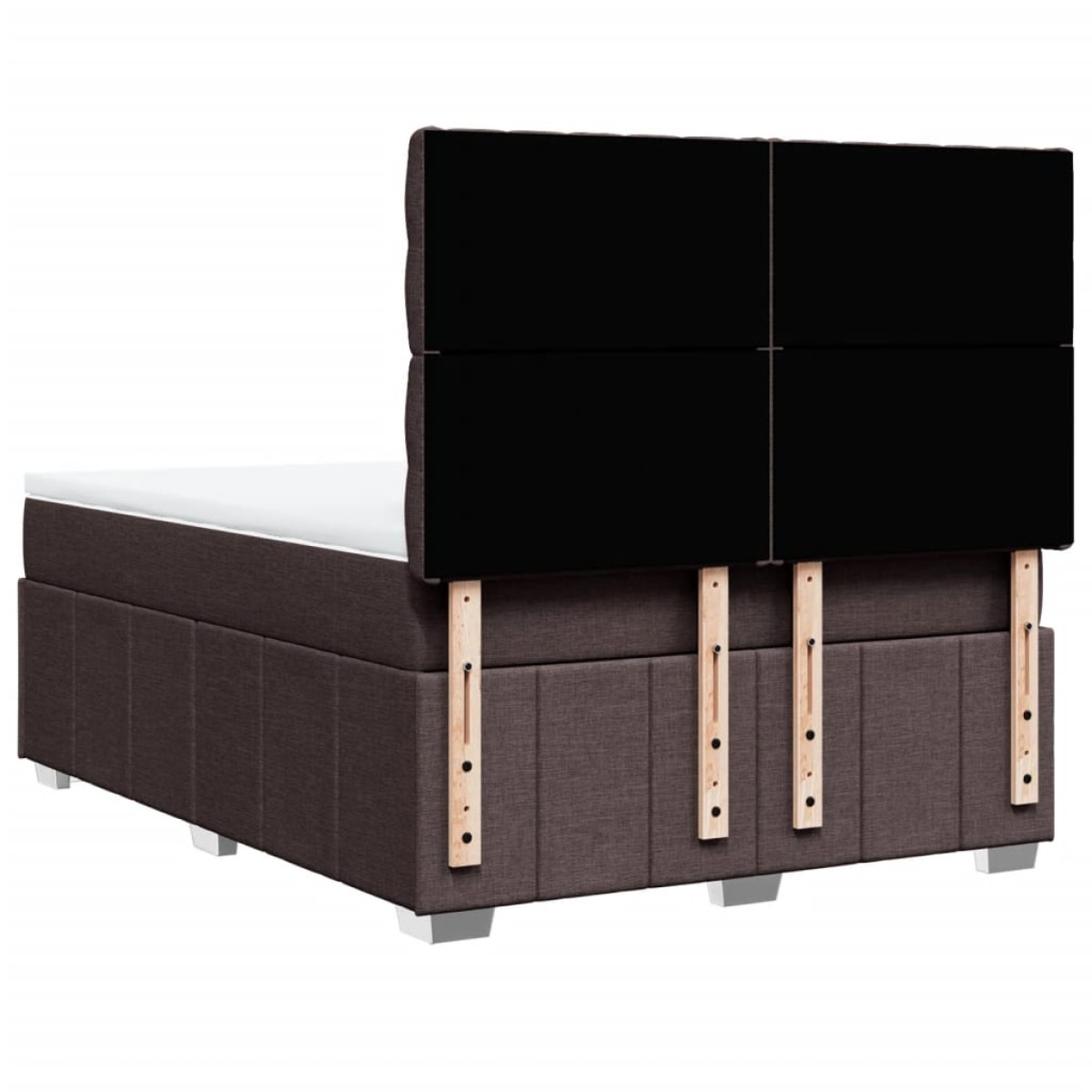 vidaXL Κρεβάτι Boxspring με Στρώμα Σκούρο Καφέ 140x200 εκ Υφασμάτινο