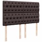 vidaXL Κρεβάτι Boxspring με Στρώμα Σκούρο Καφέ 140x200 εκ Υφασμάτινο