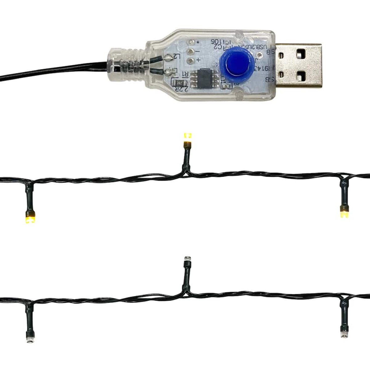vidaXL Γιρλάντα Χριστουγεννιάτικη με Λαμπάκια LED Μαύρη 10 μ.