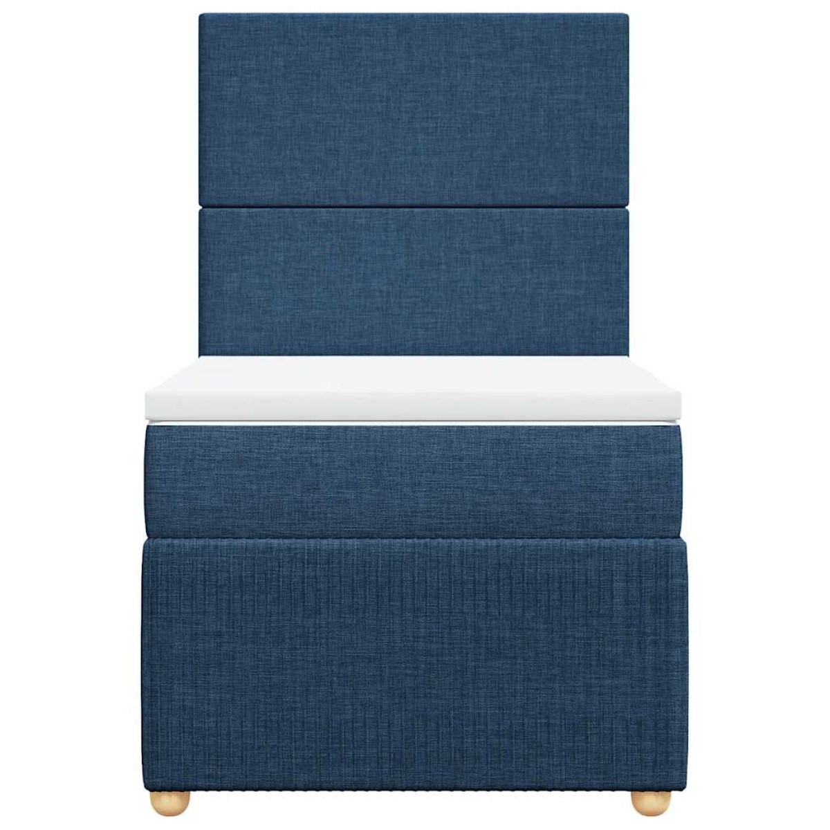 vidaXL Κρεβάτι Boxspring με Στρώμα Μπλε 90x190 εκ.Υφασμάτινο