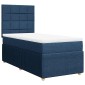 vidaXL Κρεβάτι Boxspring με Στρώμα Μπλε 90x190 εκ.Υφασμάτινο