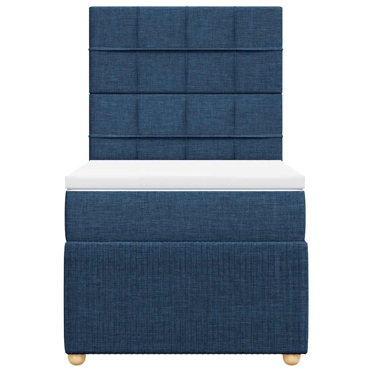vidaXL Κρεβάτι Boxspring με Στρώμα Μπλε 90x190 εκ.Υφασμάτινο