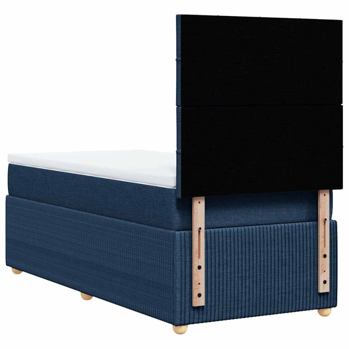 vidaXL Κρεβάτι Boxspring με Στρώμα Μπλε 90x190 εκ.Υφασμάτινο