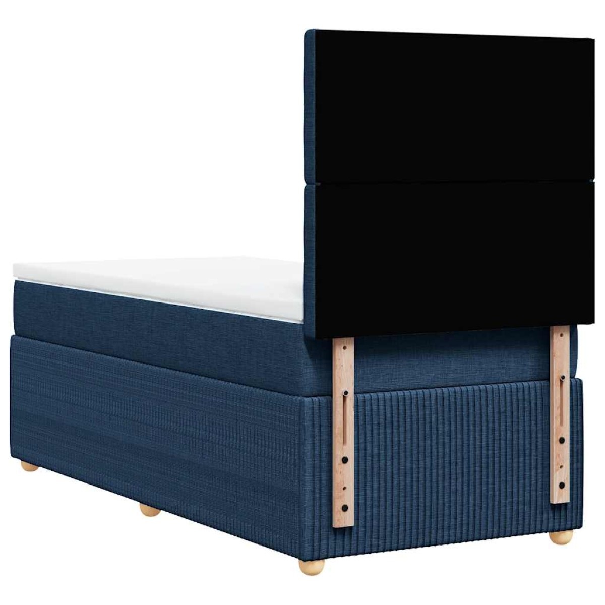 vidaXL Κρεβάτι Boxspring με Στρώμα Μπλε 90x190 εκ.Υφασμάτινο