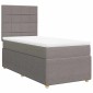 vidaXL Κρεβάτι Boxspring με Στρώμα Taupe 90x200 εκ. Υφασμάτινο