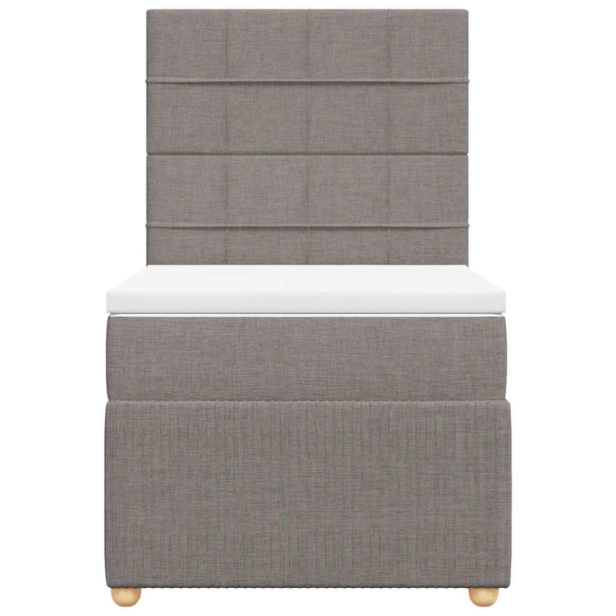 vidaXL Κρεβάτι Boxspring με Στρώμα Taupe 90x200 εκ. Υφασμάτινο