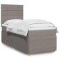 vidaXL Κρεβάτι Boxspring με Στρώμα Taupe 90x200 εκ. Υφασμάτινο