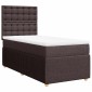 vidaXL Κρεβάτι Boxspring με Στρώμα Σκούρο Καφέ 100x200 εκ. Υφασμάτινο