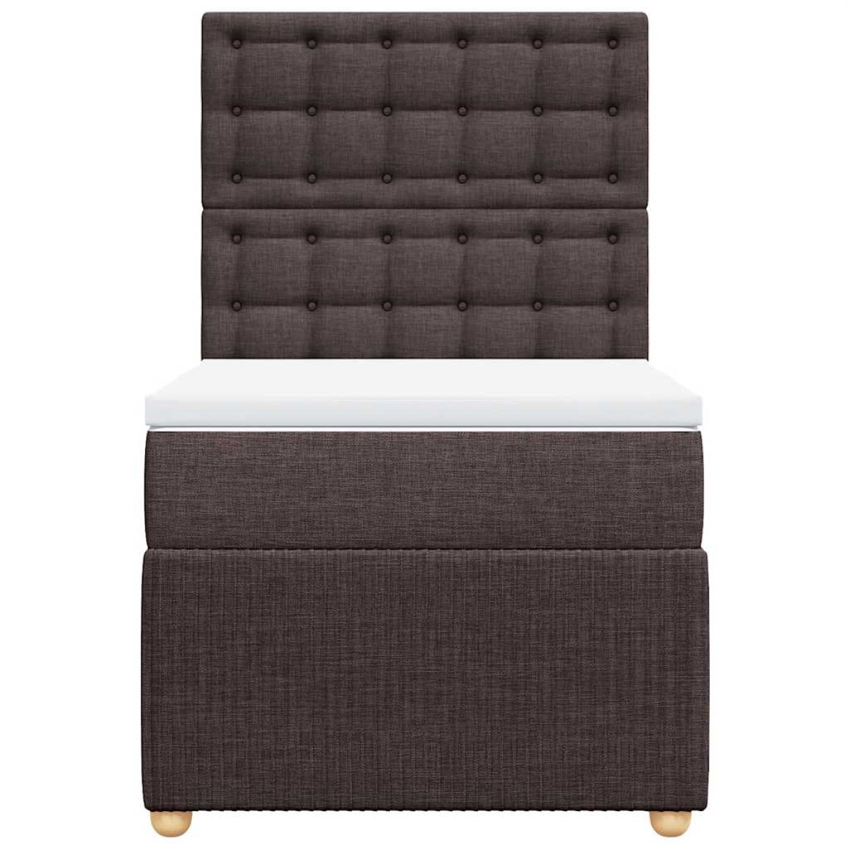 vidaXL Κρεβάτι Boxspring με Στρώμα Σκούρο Καφέ 100x200 εκ. Υφασμάτινο