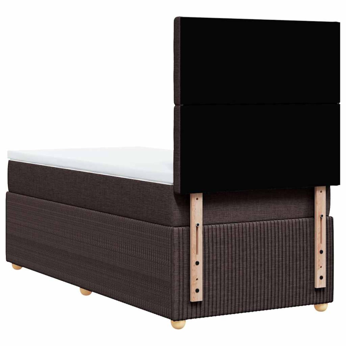 vidaXL Κρεβάτι Boxspring με Στρώμα Σκούρο Καφέ 100x200 εκ. Υφασμάτινο