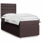 vidaXL Κρεβάτι Boxspring με Στρώμα Σκούρο Καφέ 100x200 εκ. Υφασμάτινο