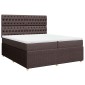vidaXL Κρεβάτι Boxspring με Στρώμα Σκούρο Καφέ 200x200 εκ. Υφασμάτινο