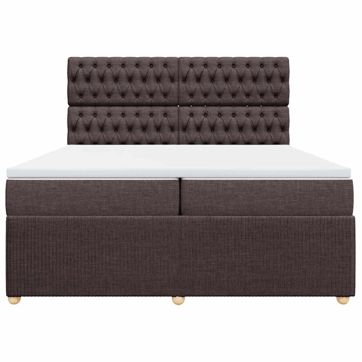 vidaXL Κρεβάτι Boxspring με Στρώμα Σκούρο Καφέ 200x200 εκ. Υφασμάτινο