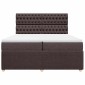 vidaXL Κρεβάτι Boxspring με Στρώμα Σκούρο Καφέ 200x200 εκ. Υφασμάτινο