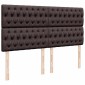 vidaXL Κρεβάτι Boxspring με Στρώμα Σκούρο Καφέ 200x200 εκ. Υφασμάτινο