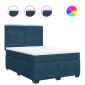 vidaXL Κρεβάτι Boxspring με Στρώμα Μπλε 140x200 εκ. Βελούδινο