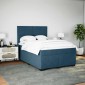vidaXL Κρεβάτι Boxspring με Στρώμα Μπλε 140x200 εκ. Βελούδινο