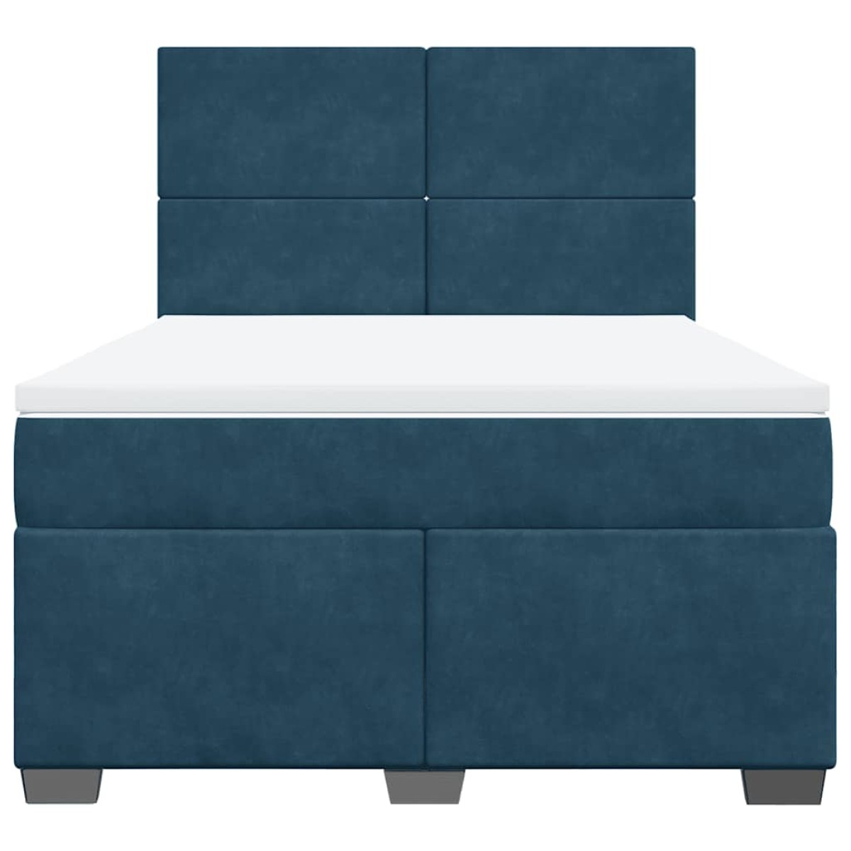 vidaXL Κρεβάτι Boxspring με Στρώμα Μπλε 140x200 εκ. Βελούδινο