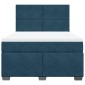vidaXL Κρεβάτι Boxspring με Στρώμα Μπλε 140x200 εκ. Βελούδινο