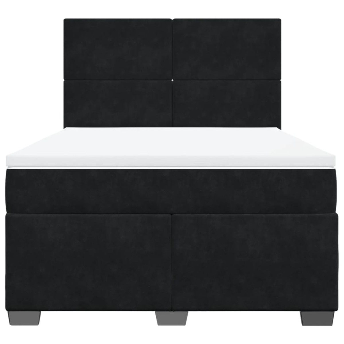 vidaXL Κρεβάτι Boxspring με Στρώμα Μαύρο 160x200 εκ. Βελούδινο