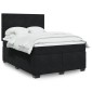 vidaXL Κρεβάτι Boxspring με Στρώμα Μαύρο 160x200 εκ. Βελούδινο