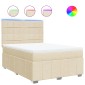 vidaXL Κρεβάτι Boxspring με Στρώμα Κρεμ 140x200 εκ. Υφασμάτινο
