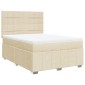 vidaXL Κρεβάτι Boxspring με Στρώμα Κρεμ 140x200 εκ. Υφασμάτινο