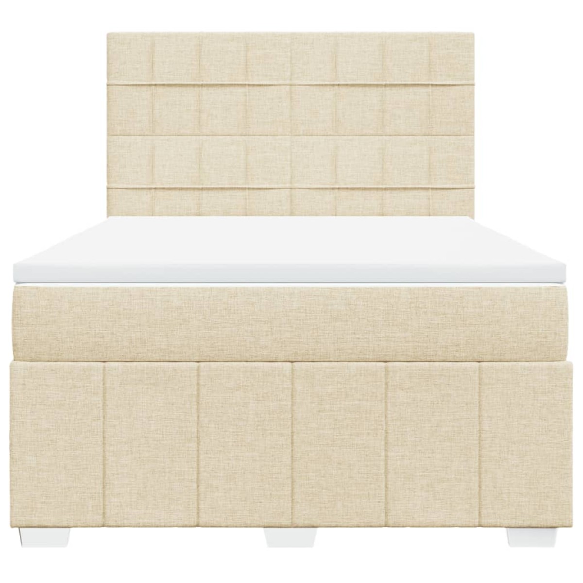 vidaXL Κρεβάτι Boxspring με Στρώμα Κρεμ 140x200 εκ. Υφασμάτινο