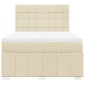 vidaXL Κρεβάτι Boxspring με Στρώμα Κρεμ 140x200 εκ. Υφασμάτινο