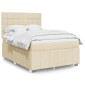 vidaXL Κρεβάτι Boxspring με Στρώμα Κρεμ 140x200 εκ. Υφασμάτινο