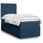 vidaXL Κρεβάτι Boxspring με Στρώμα Μπλε 90x190 εκ.Υφασμάτινο