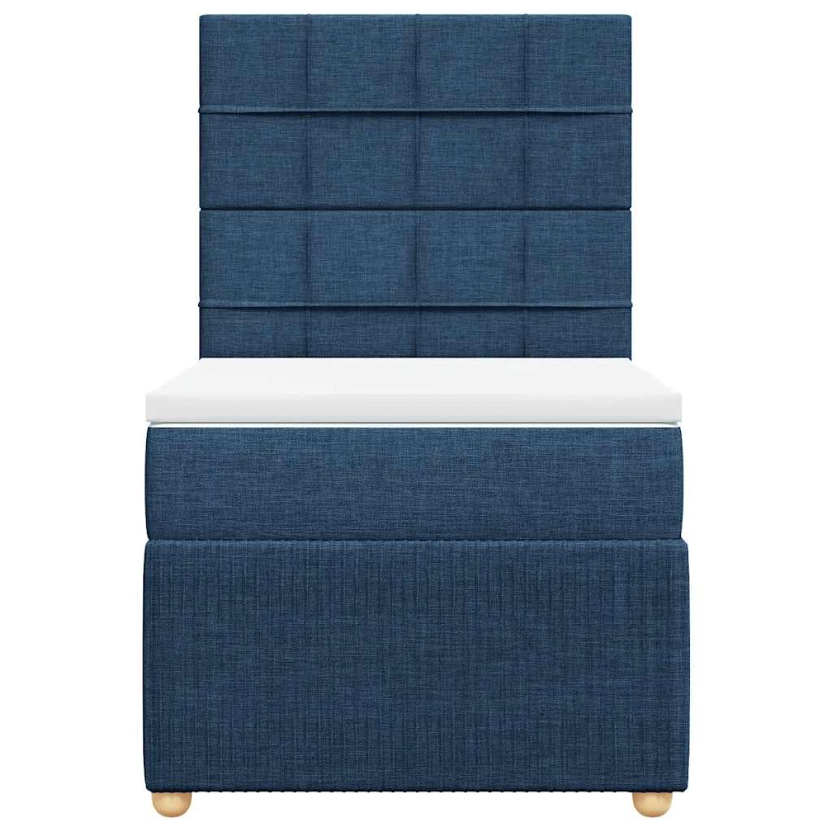 vidaXL Κρεβάτι Boxspring με Στρώμα Μπλε 90x190 εκ.Υφασμάτινο